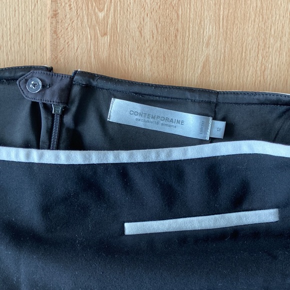 Black Contemporaine size 12 pencil skirt with white piping - Picture 2 of 5